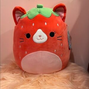 Squishmallows Olma Strawberry Cat Plush Toy 12” NWT